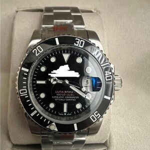 Luxury Silver and Black Men's Watch